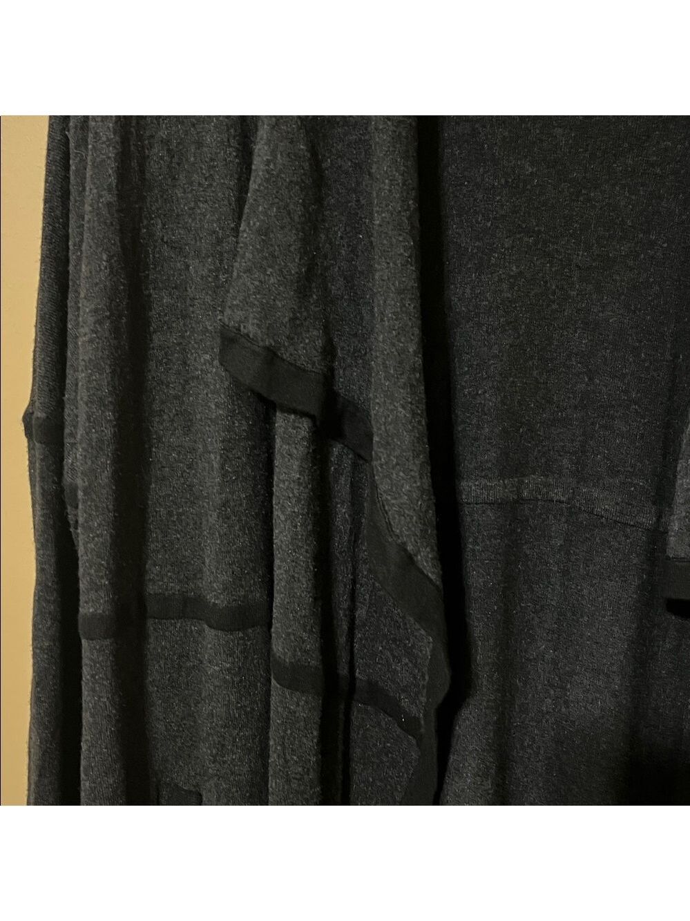 Eileen Fisher charcoal gray / Black Open Front Cardigan. Large - Picture 3 of 7